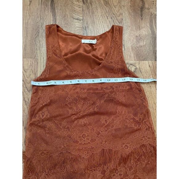 Lush womens rust layered fringe dress XS - Picture 9 of 16